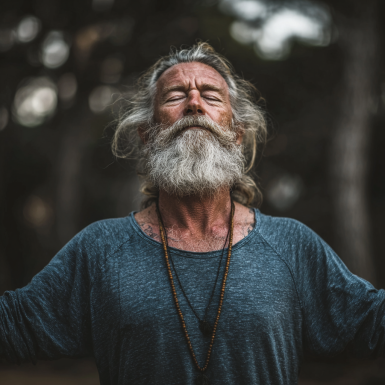 Група людей середнього віку займається йогою у студії